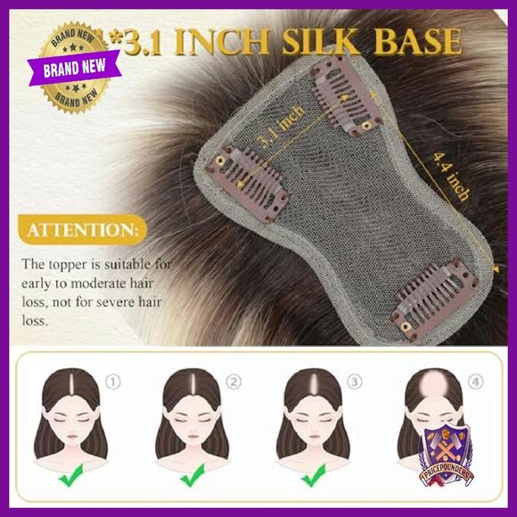 10 Inch Human Hair Topper with Bangs for Thinning Hair Swiss Base main image 4